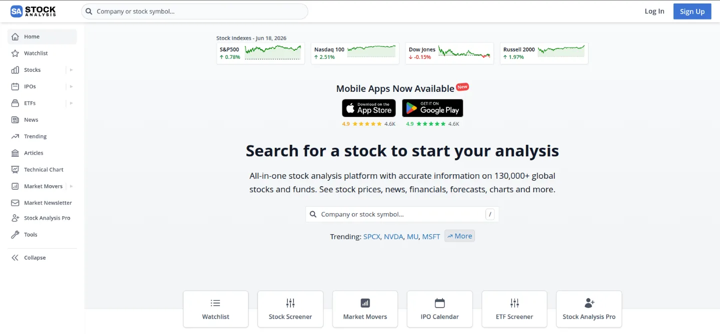 Stock Analysis screenshot